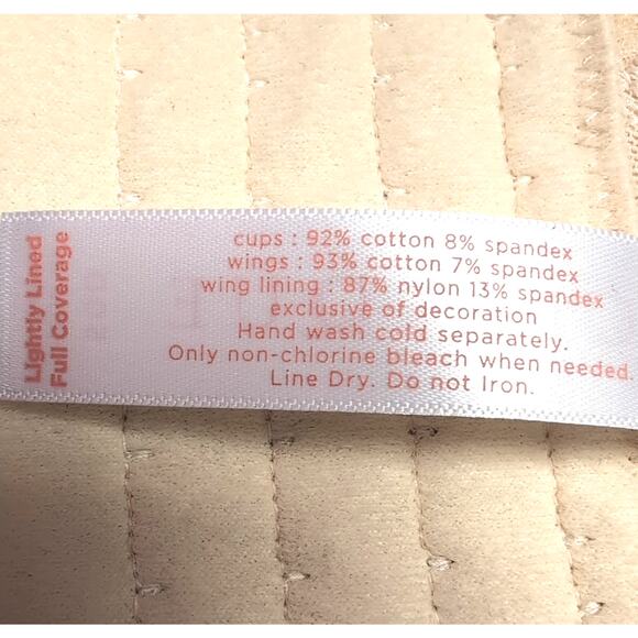 Cacique Full Coverage Bra 50D Beige Cotton Blend Underwire Lightly Lined NEW NWT - Picture 8 of 11